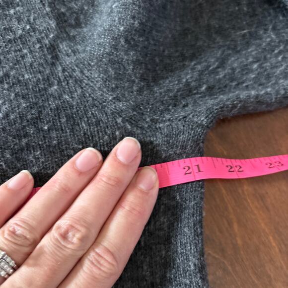 Jenni Kayne XS Everyday Sweater Round Neck Knit Gray Wool Cashmere Luxury - Picture 8 of 11